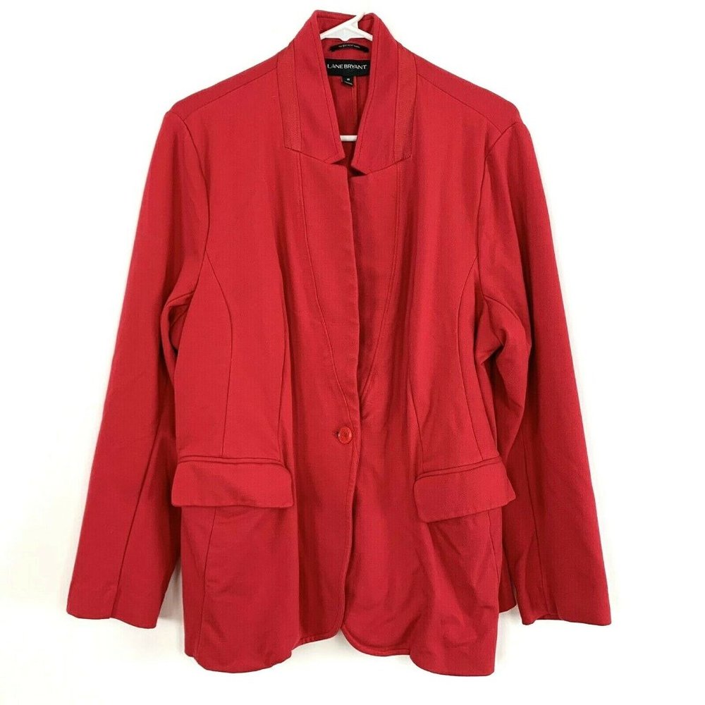 Lane Bryant The Bryant Blazer Womens Size 18 Red